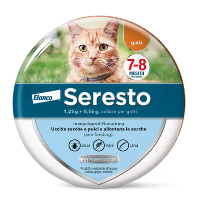 Seresto Collare per gatti antiparassitario - Set %: 2 x Seresto 1,25g + 0,56 g Collare per gatti Seresto Collare per gatti antiparassitario - Set %: 2 x Seresto 1,25g + 0,56 g Collare per gatti