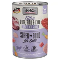 Ekonomipack: MAC's Cat kattfoder 24 x 400 g - Kitten Kalkon, anka & nötkött
