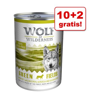 10 + 2 gratis! 12 x 400 g Wolf of Wilderness Hrană umedă câini