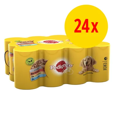 Pedigree Nassfutter Multipack, 24x 400g Dosen, Sorten: 6x Original, 3x Chicken, 3x Lamb. 100% komplett, natürliche Zutaten, geeignet für Hunde. Pedigree Nassfutter Multipack, 24x 400g Dosen, Sorten: 6x Original, 3x Chicken, 3x Lamb. 100% komplett, natürliche Zutaten, geeignet für Hunde.
