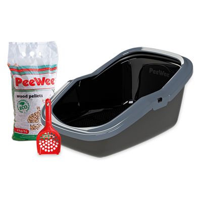 Bac à litière PeeWee EcoMinor pour chat Black Anthracite