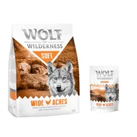 1 kg de croquettes + friandises lyophilisées Wolf of Wilderness - 1 kg croquettes Wide Acres + 180 g friandises Wide Acres