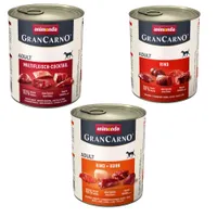 Kombi-Paket animonda GranCarno Original Adult 36 x 800 g - 12 x Multifleisch-Cocktail + 12 x Rind + 12 x Rind & Huhn