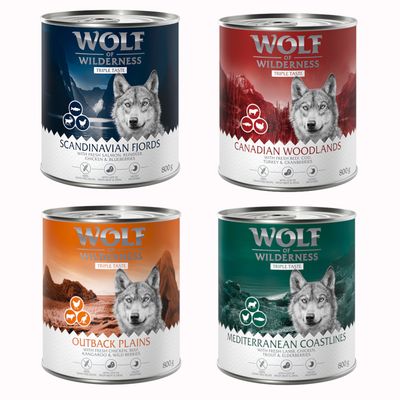 Sparpaket Wolf of Wilderness "Triple Taste" 24 x 800 g