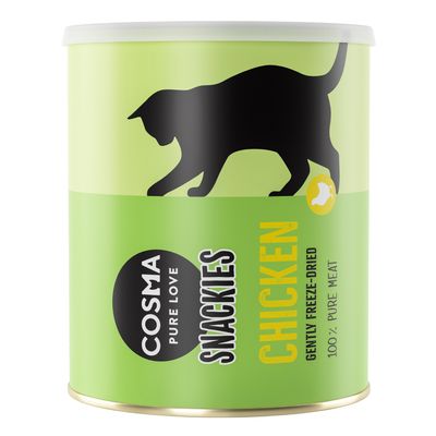 Maxi Tube Cosma Snackies friandises lyophilisées pour chat poulet (160 g)