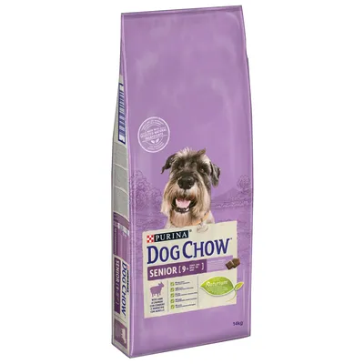 PURINA Dog Chow Senior 9+ med lam, tørfoder til hunde, 14 kg pose. Tekst: Selected Natural Ingredients, Naturium. PURINA Dog Chow Senior 9+ med lam, tørfoder til hunde, 14 kg pose. Tekst: Selected Natural Ingredients, Naturium.