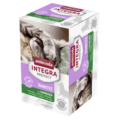 Animonda Integra Protect Diabetes s králikom, pri diabetes mellitus, stabilná hladina cukru v krvi, močové pH 5,5-6,0, Veterinary Diet pre mačky.