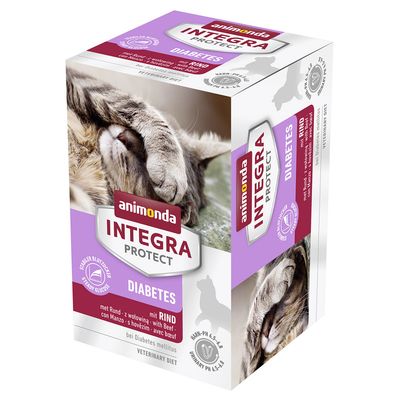 animonda Integra Protect Adult Diabetes, tacki, 6 x 100 g Z wołowiną