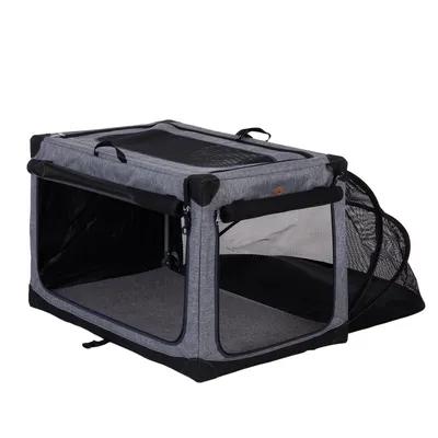 Skládací přenosná bouda Pet Home - D 91 x Š 61 x V 58 cm (vel. L) - šedá