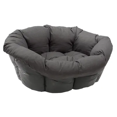  Set aus Ferplast Korb Siesta Deluxe  mit Überzug Sofà - Anthrazit - Set Größe 4: Korb + Überzug + Füße