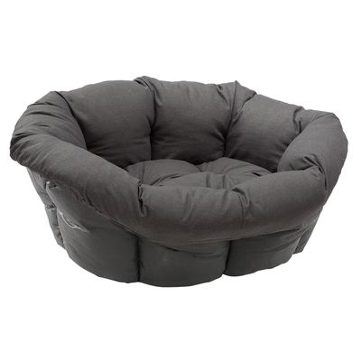 Set aus Ferplast Korb Siesta Deluxe  mit Überzug Sofà - Anthrazit Größe 4: L 61,5 x B 45 x H 21,5 cm