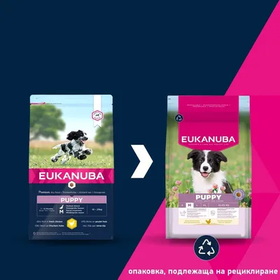 Eukanuba Premium Nutrition Puppy Medium Breed с пиле - 2 x 3 кг