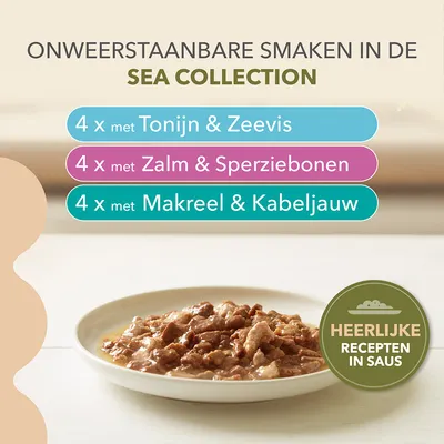 IAMS Advanced Nutrition Graanvrije Sea Collection in Saus - Voordeelpakket: 48 x 85 g
