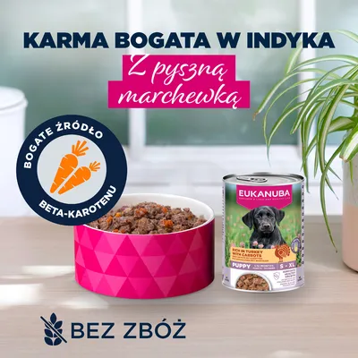Eukanuba Puppy, indyk z marchewką - 6 x 400 g