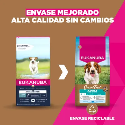 Eukanuba Grain Free Adult Small & Medium con pescado de mar - 12 kg