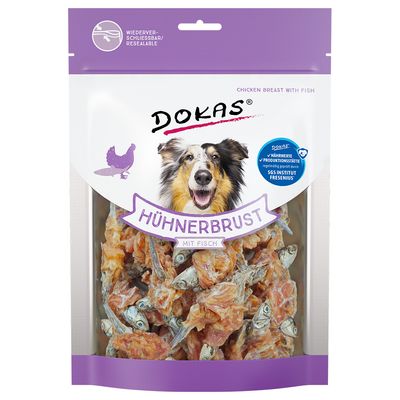 Dokas Kausnack Hühnerbrust mit Fisch Sparpaket: 4 x 220 g