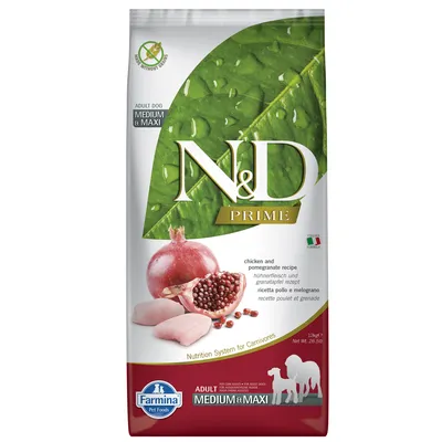 Farmina N&D Prime Dog Grain Free Medium/Maxi Chicken & Pomegranate - 12 kg