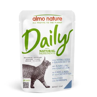 Lot Almo Nature Daily 48 x 70 g pour chat - cabillaud, crevettes Lot Almo Nature Daily 48 x 70 g pour chat - cabillaud, crevettes