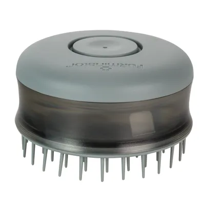 FURminator инструмент за грижа с сива дръжка и пластмасови четки, подходящ за поддръжка на козината.