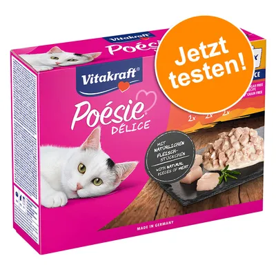 Vitakraft Poésie Délice. Mit natürlichen Fleischstückchen. Made in Germany. Jetzt testen! Vitakraft Poésie Délice. Mit natürlichen Fleischstückchen. Made in Germany. Jetzt testen!