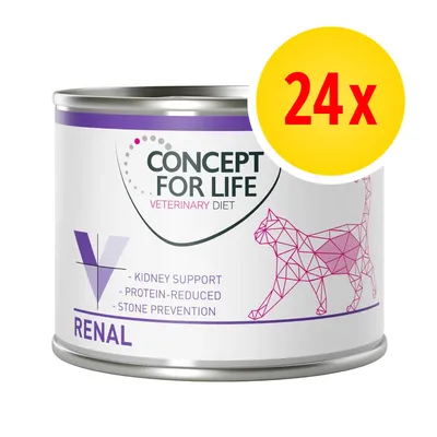 Concept for Life Veterinary Diet Renal, 24 pack. Key features: kidney support, protein-reduced, stone prevention.
