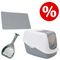 Tapis de maison de toilette Trap-it! pour chat Lot : Maison de toilette Nestor + tapis de litière Trap-it! + pelle