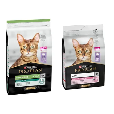 10 kg PURINA PRO PLAN + 3 kg Adult Delicate Digestion puretina gratis! - Sterilised Adult Renal Plus puretina