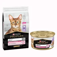Pack bi-nutrition : PURINA PRO PLAN 10 kg de croquettes + 24 boîtes de 85 g - 10 kg Delicate riches en dinde + 24 x 85 g Delicate dinde