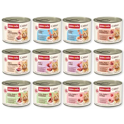 Pachet economic asortat Animonda Carny Adult 12 x 200 g - Sortimente cu pasăre (6 sortimente - fără vită)
