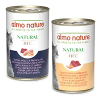 Almo Nature HFC 24 x 140 g - Pack económico - Pack misto: Atum, frango e fiambre e Atum com camarão