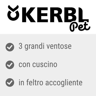 KERBL Pet. 3 grandi ventose, con cuscino, in feltro accogliente.
