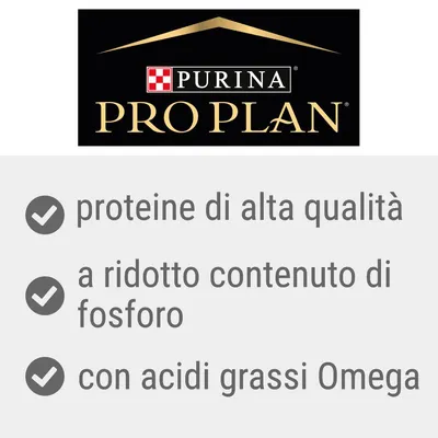 Purina Pro Plan. Proteine di alta qualità, a ridotto contenuto di fosforo, con acidi grassi Omega.