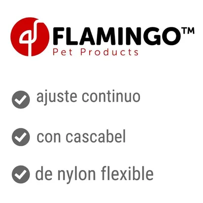 FLAMINGO Pet Products. ajuste continuo, con cascabel, de nylon flexible.