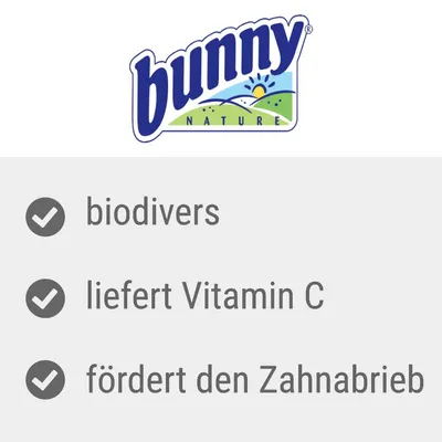 bunny nature. Biodivers, liefert Vitamin C, fördert den Zahnabrieb. bunny nature. Biodivers, liefert Vitamin C, fördert den Zahnabrieb.