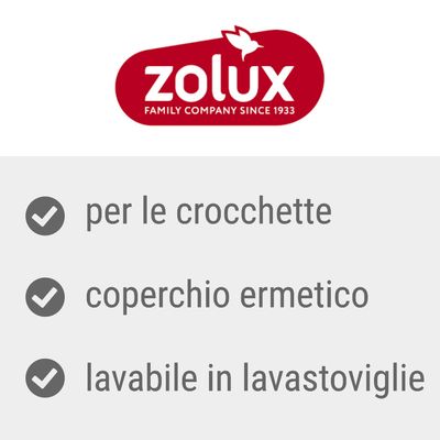 zolux FAMILY COMPANY SINCE 1933, per le crocchette, coperchio ermetico, lavabile in lavastoviglie