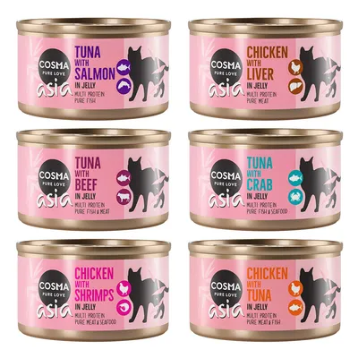 Lot Cosma Asia en gelée 24 x 85 g pour chat - lot mixte (6 sortes)