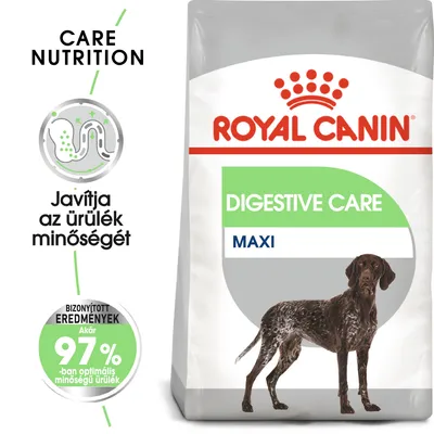 ROYAL CANIN DIGESTIVE CARE MAXI kutyatáp csomag, szöveg: Javítja az ürülék minőségét, Bizonyított eredmények akár 97%-ban optimális minőségű ürülék