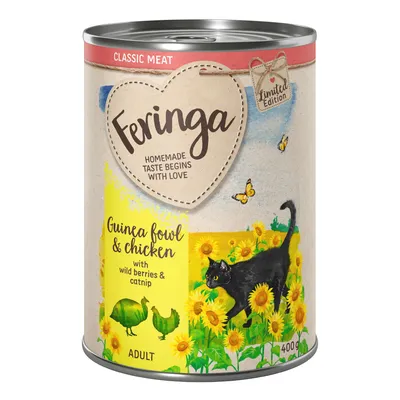 Feringa Classic Meat Limited Edition. Guinea fowl & chicken mit wilden Beeren und Katzenminze. Für erwachsene Katzen, 400g Dose.