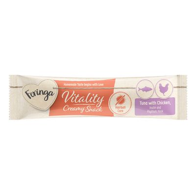 Feringa Vitality Creamy Snack, Hairball Care, tuna with chicken, inulin and psyllium husks.