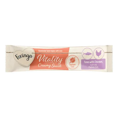 Feringa Vitality Creamy Snack, Hairball Care, tuna with chicken, inulin and psyllium husks.
