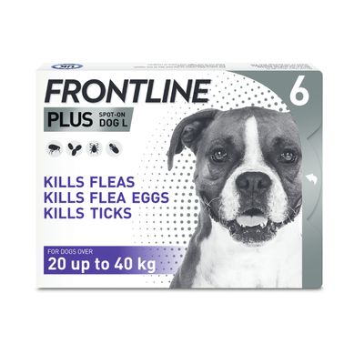 FRONTLINE® Plus Spot On for Dogs - L (20-40kg) 6 pipettes x 2.68ml