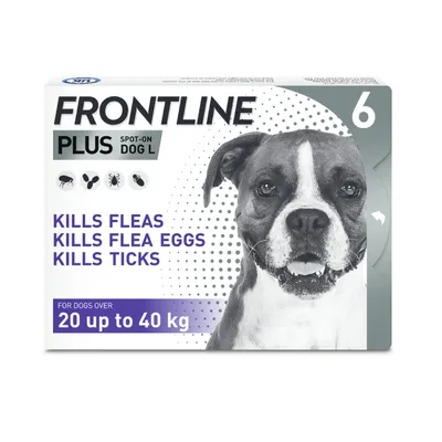 FRONTLINE® Plus Spot On for Dogs - L (20-40kg) - 6 pipettes x 2.68ml FRONTLINE® Plus Spot On for Dogs - L (20-40kg) - 6 pipettes x 2.68ml