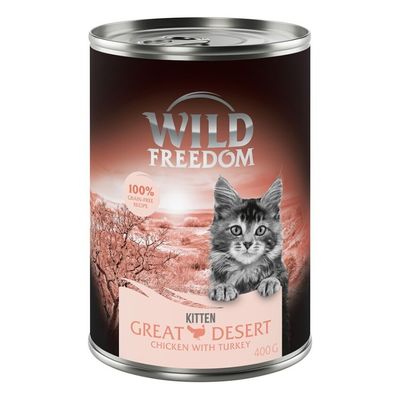 Wild Freedom Kitten 12 x 400 g Kattenvoer NIEUW: Great Desert - Kalkoen & Kip