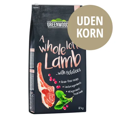 GREENWOODS A whole lotta Lamb with Potatoes, UDEN KORN, Grain-free recipe, Limited ingredients, #1 ingredient: fresh lamb, 12 kg GREENWOODS A whole lotta Lamb with Potatoes, UDEN KORN, Grain-free recipe, Limited ingredients, #1 ingredient: fresh lamb, 12 kg