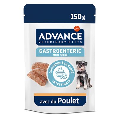 ADVANCE Veterinary Diets Gastroenteric Mini <10 kg, 150 g, au poulet. Contribue à la santé intestinale.