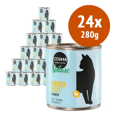 Cosma Nature 24 x 280 g Alimento umido per gatti - Pollo & Salmone