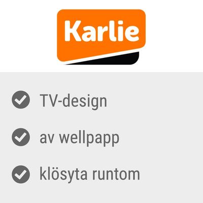 Karlie. TV-design, av wellpapp, klösyta runtom.