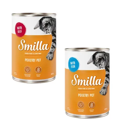 Smilla Delizie al Pollo 12 x 400 g Alimento umido per gatti - Mix 2: 6 x Manzo + 6 x Pesce