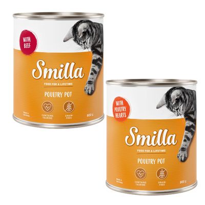 Smilla Delizie al Pollo 12 x 800 g Alimento umido per gatti Mix: 6 x Pollo e cuori di pollo + 6 x Pollo e Manzo