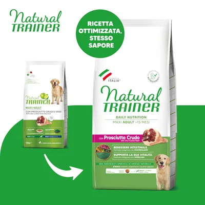 Natural Trainer Adult Maxi con Prosciutto Crudo - Set %: 2 x 12 kg